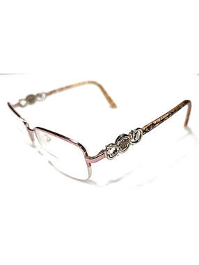 Versace 1199 1056 Pink Metal Half Rim Eyeglasses Frame 51-17 135 Medusa